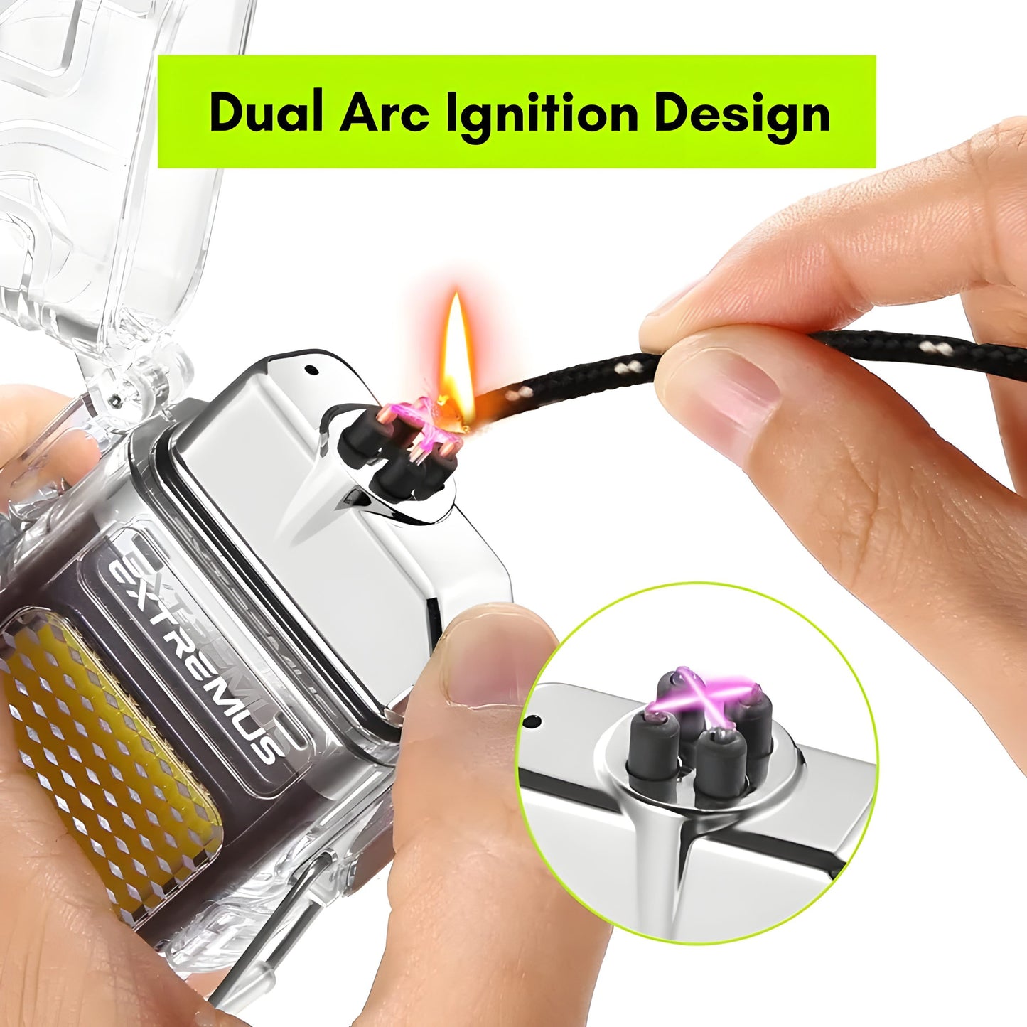 Transparent Bright Cob Led Flashlight With Dual Arc Plasma Beam Electric Lighter