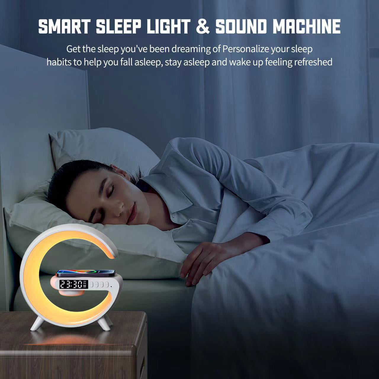 G-LAMP Bluetooth Speaker | Clock | Fast Wireless Charging